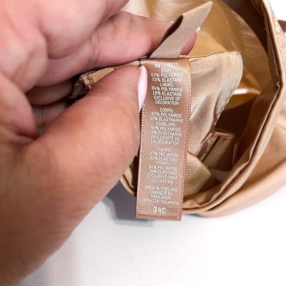Skims Sheer Underwire Womens Demi Bra Size 34C Tan Nude Beige Lightweight - Picture 7 of 7